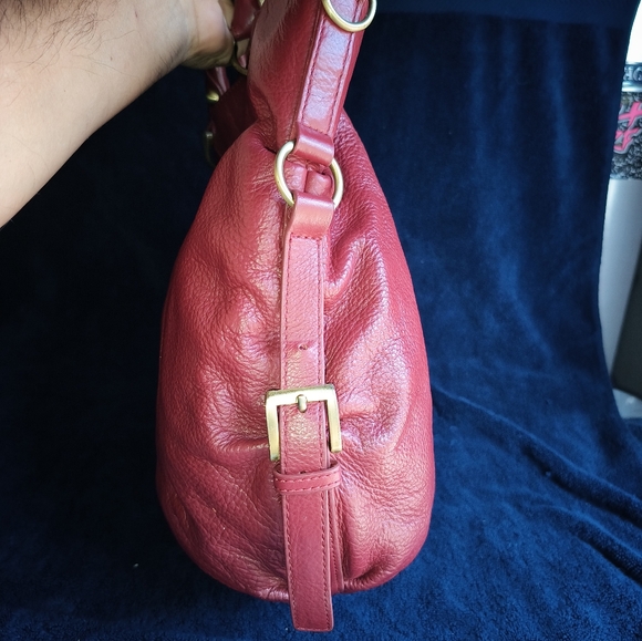 Fenn Wright Manson Red Pebbled Leather Bag. - Picture 13 of 16